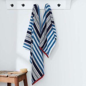 HELENA SPRINGFIELD BEACH HOUSE STRIPE BLUE/RED Hand Towel 