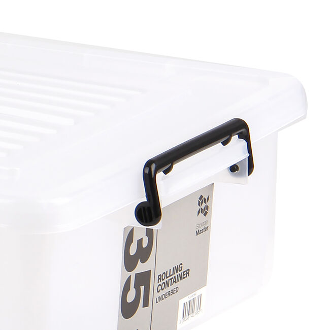 35L Rolling Underbed Storage Box w/Lid Clear