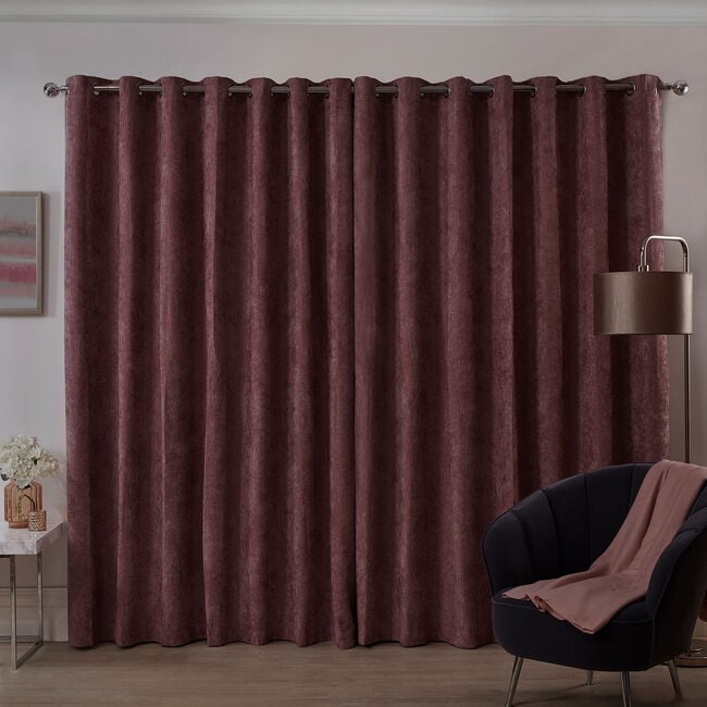 BLACKOUT & THERMAL HERRINGBONE BLUSH 66x54 Curtain