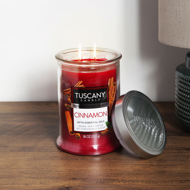 Tuscany Double Wick Candle Cinnamon 18oz 