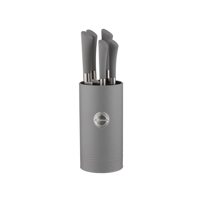 Typhoon Living Grey 5 Piece Knife Block Set