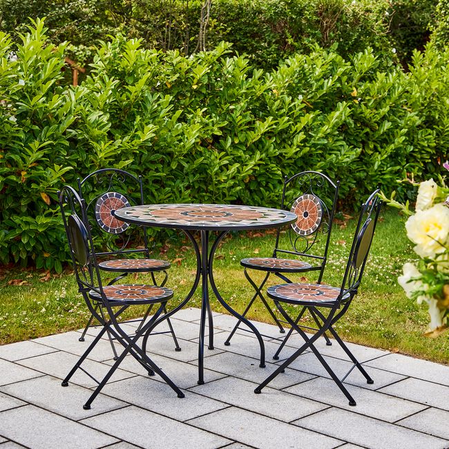 Diamond Mosaic Bistro Set 5 Piece