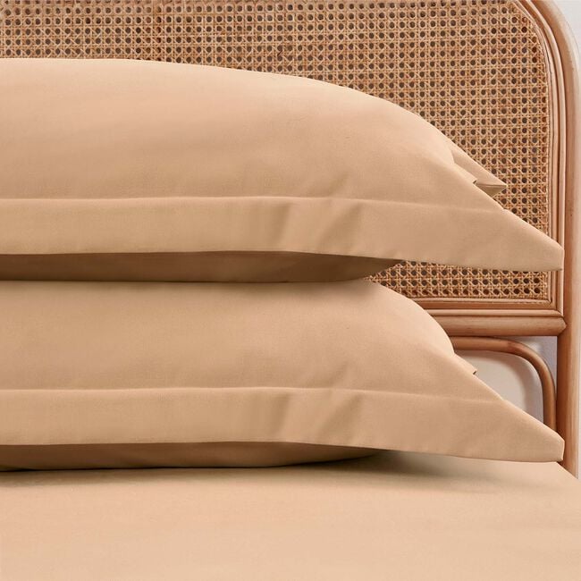 OXFORD PILLOWCASE PAIR Brushed Cotton Twill Sand 