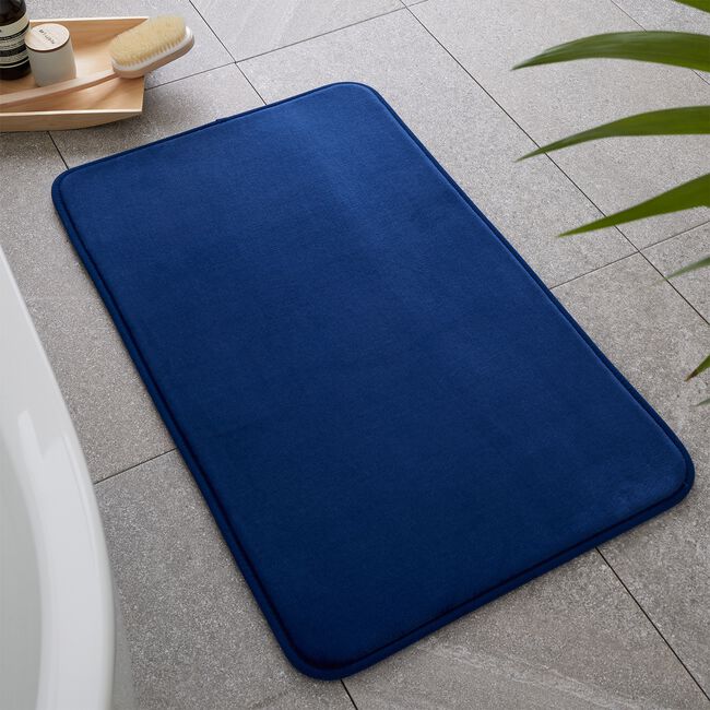 ANTI-BACTERIAL MEMORY FOAM NAVY Bath Mat