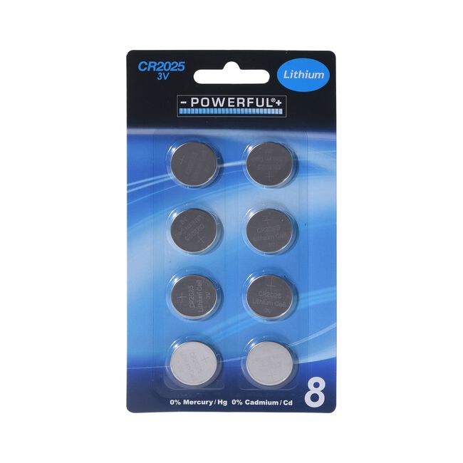 Powerful CR2025 Battery 8-Pack