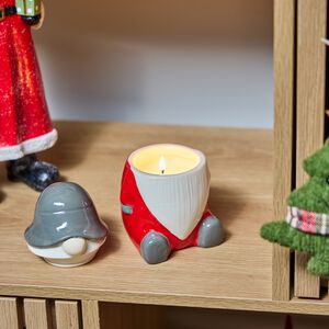 Christmas Gnome Ceramic Candle