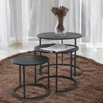 Set of 3 Black Side Tables