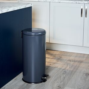 30L Forma Grey Kitchen Pedal Bin
