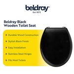 Beldray Black Wooden Toilet Seat