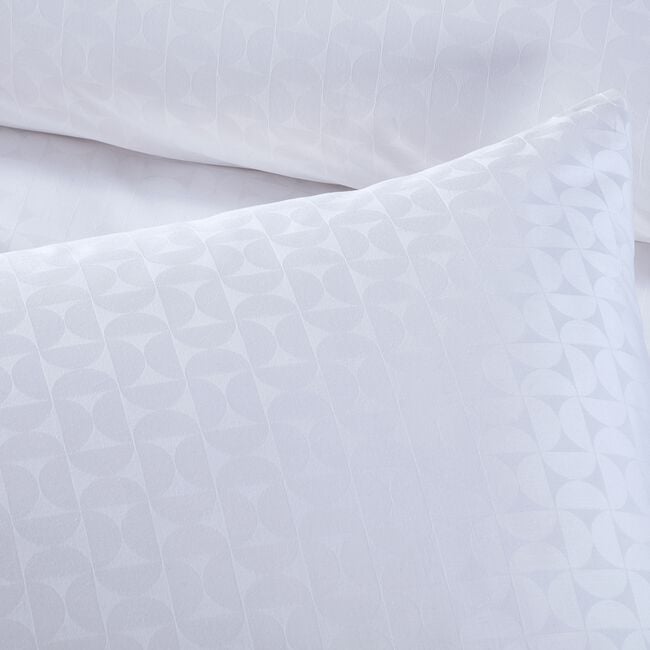 SINGLE DUVET COVER Geo Circles Jacquard White