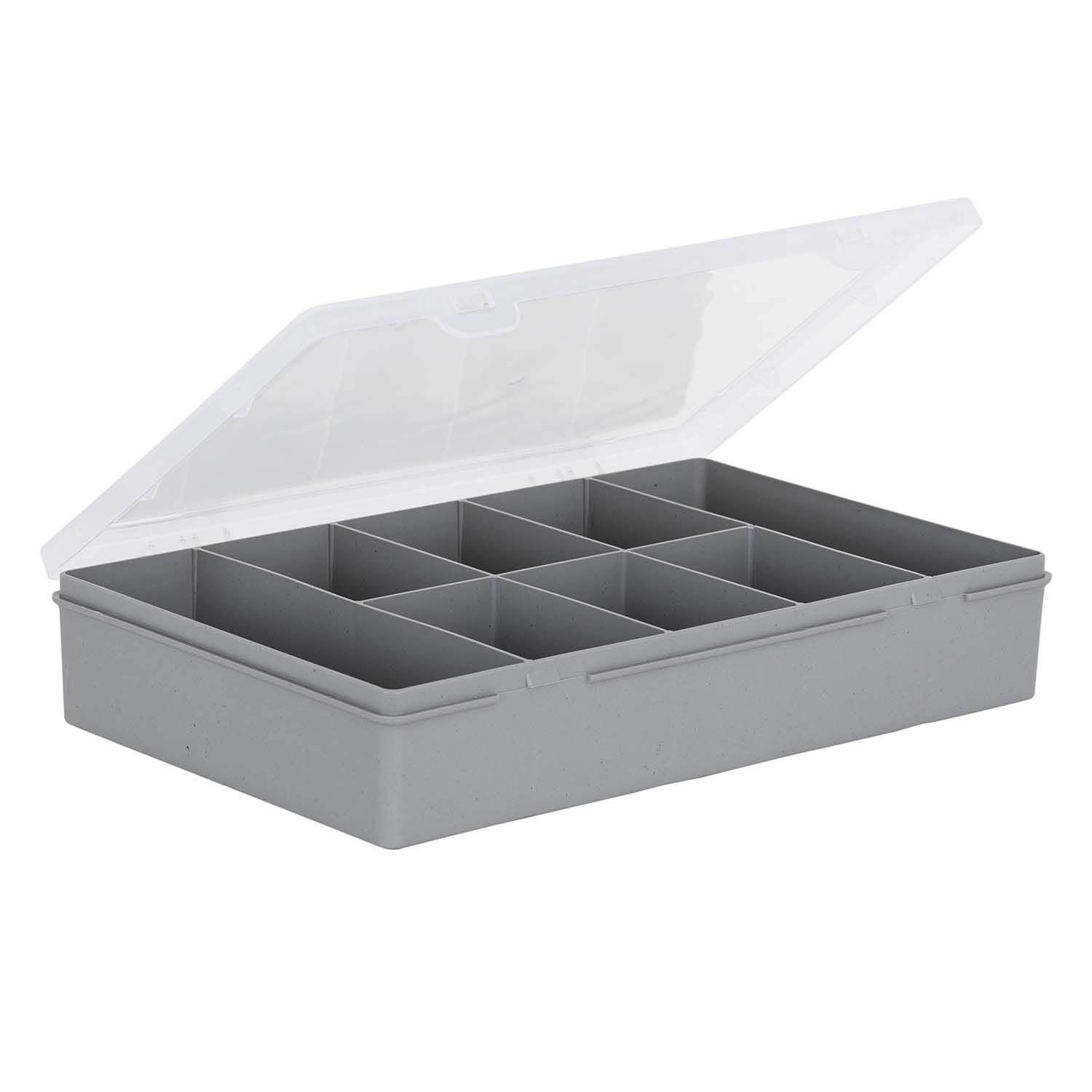 Wham Organiser Box 29cm with 8 Divisions Soft Grey Home Store + More