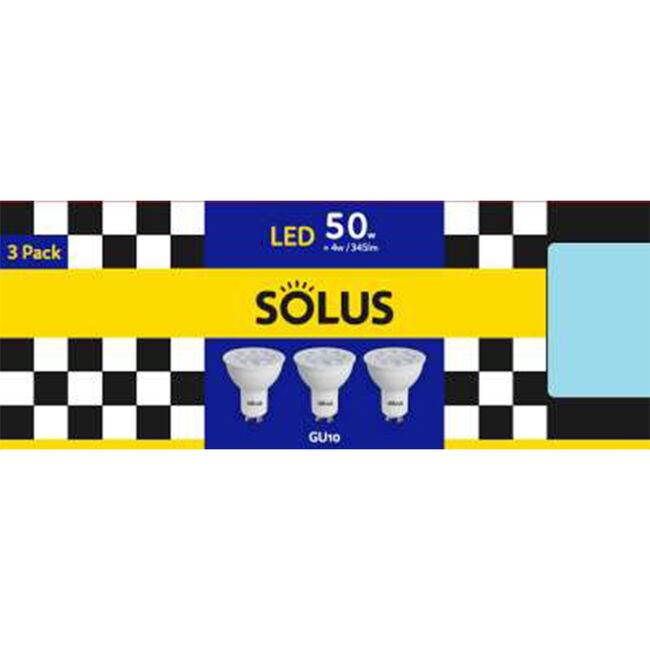 Solus GU10 3 LED Bulbs 4W (EQ. 50W) Non Dimm