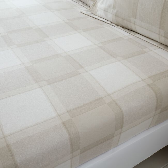 BRUSHED COTTON SNOOZY SHEEP NAT Single Fitted Sheet 