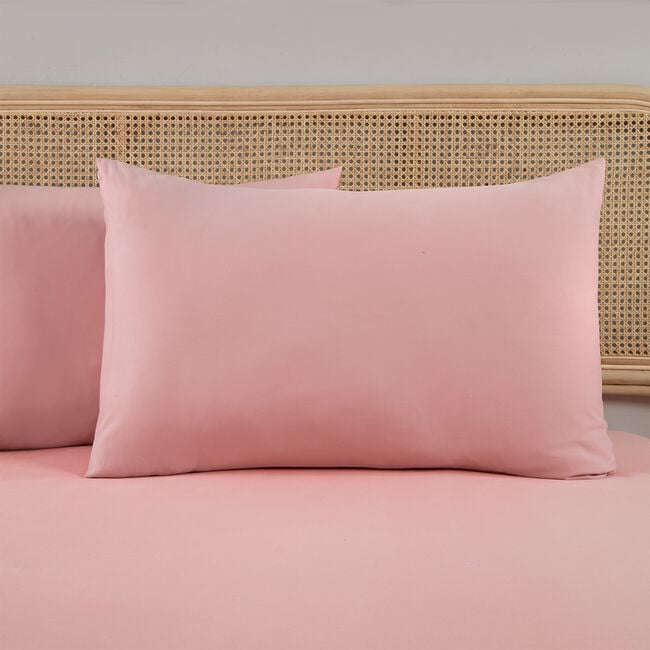 HOUSEWIFE PILLOWCASE PAIR Brushed Cotton Twill Pink