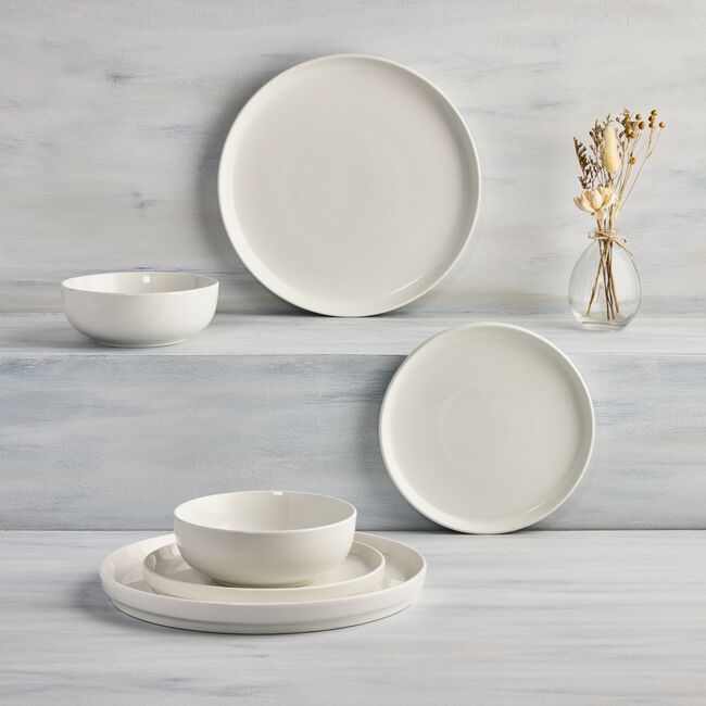 Gallery One White Stackable Dinner Set 12 Piece