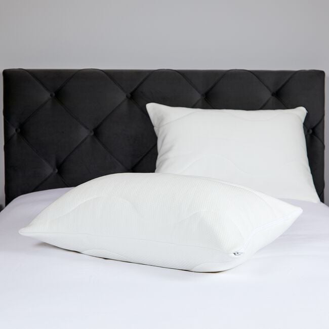 Tencel Quilted Pillowcase Protector Pair - White 