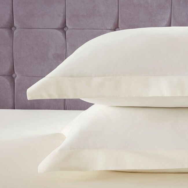 200TC Cotton Oxford Pillowcase Pair - Cream