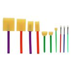 World Of Colour 10 Sponge Dabbers Paintbrushes