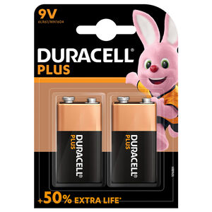Duracell Plus 9V Batteries 2 Pack