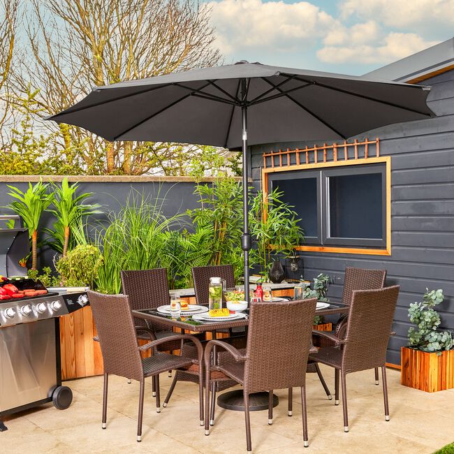 3M CRANK & TILT Sun Parasol - Grey