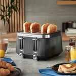 RUSSELL HOBBS BRONTE BLACK 4 Slice Toaster