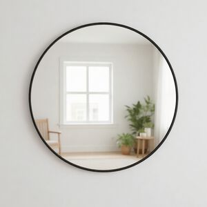 STUDIO NOVA BLACK 60cm Round Mirror 