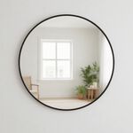 STUDIO NOVA BLACK 60cm Round Mirror 