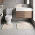 COTTON PLAIN DYE CREAM 2PCE Bathroom Set