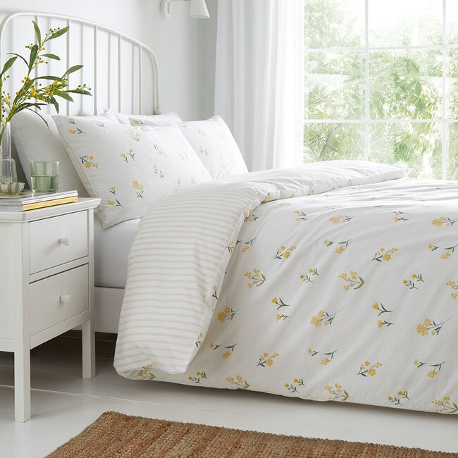 KING SIZE DUVET COVER Dreams & Drapes Ditsy Floral Seersucker