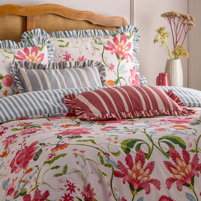 FURN CARMON STRIPE LINEN/RED 40x60 Cushion