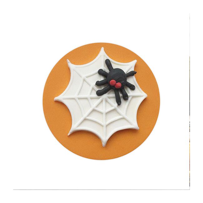 Halloween Spooky Spider & Web Sugar Plaque