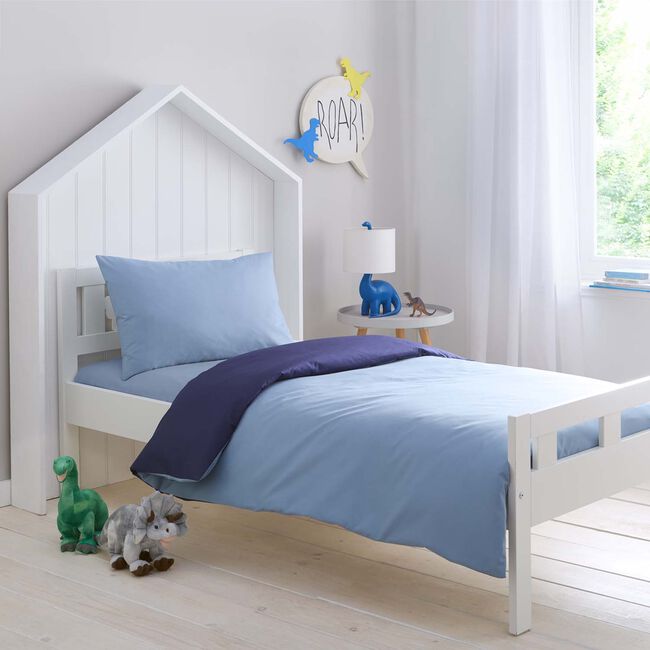 JUNIOR DUVET COVER Luxury Percale Air Force Blue/Navy