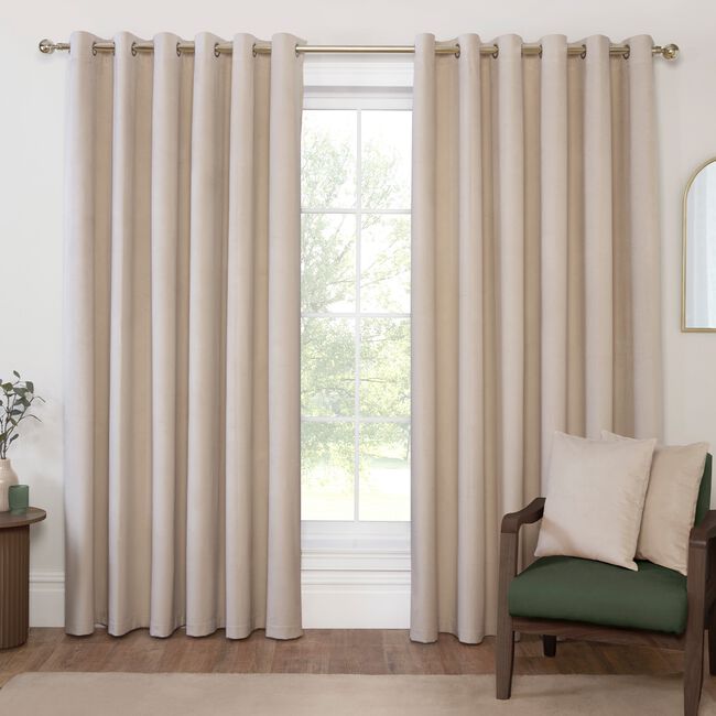 BLACKOUT & THERMAL VELVET NATURAL 90X90 Curtain