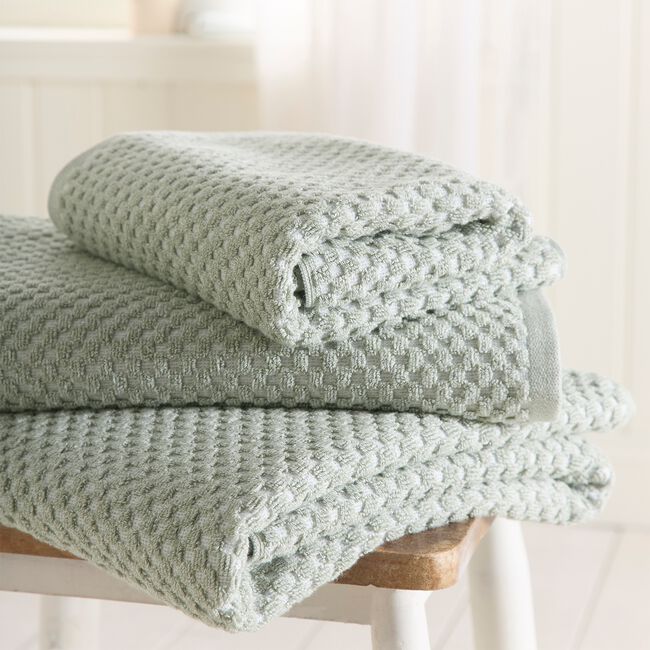 POPCORN CHECK GREEN Hand Towel