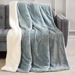 Nicole Day Waffle Sherpa Throw 130x170cm -Duck Egg