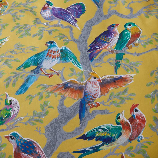 DOUBLE DUVET COVER Laurence Llewelyn-Bowen Birdity Absurdity Yellow