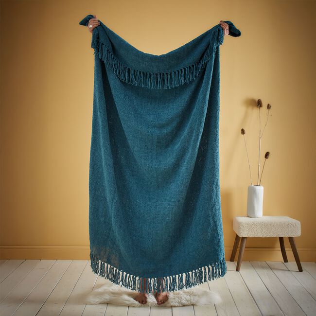 APPLETREE LOFT CHENILLE TEAL 130x180cm Throw 