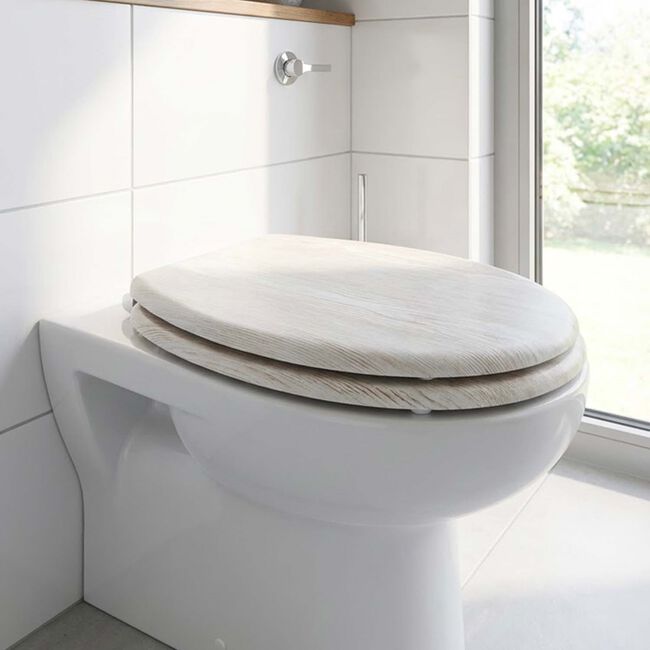 MODERN NATURAL OAK EFFECT TOILET Seat