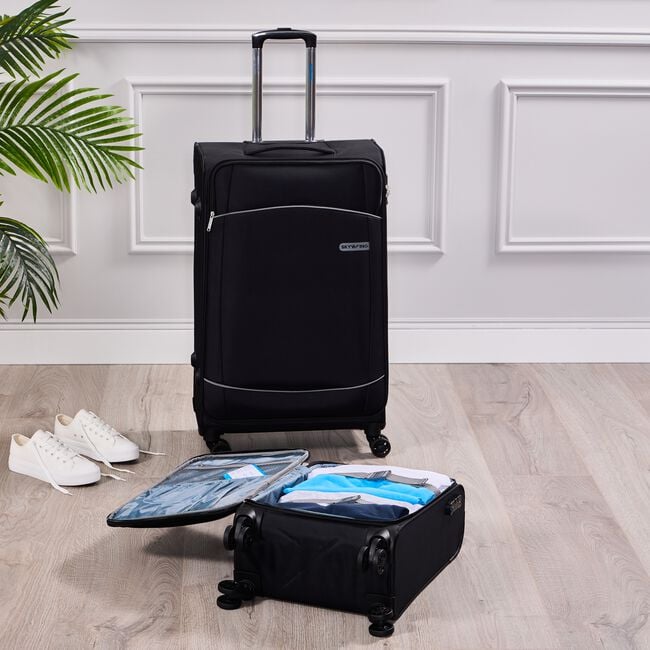 Large Lightweight Softcase Luggage- Midnight Black