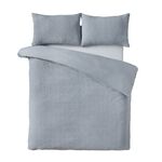 CATHERINE LANSFIELD SINGLE DUVET COVER Crinkle Seersucker Blue