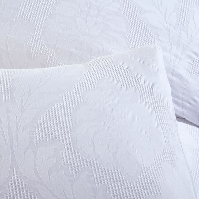 SUPER KING DUVET COVER Damask Jacquard White