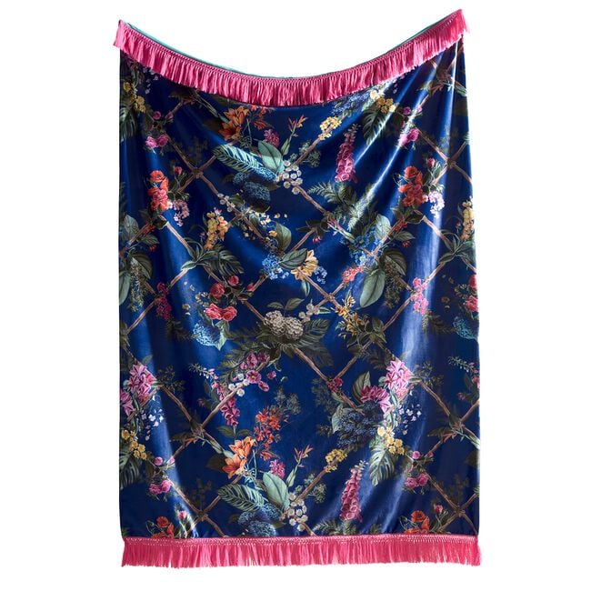 LAURENCE LLEWELYN-BOWEN Cotswold Fantasia Navy 130X180cm Throw 