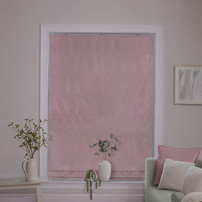 BLACKOUT & THERMAL TEXTURED ROSE 90X140cm Roman Blind