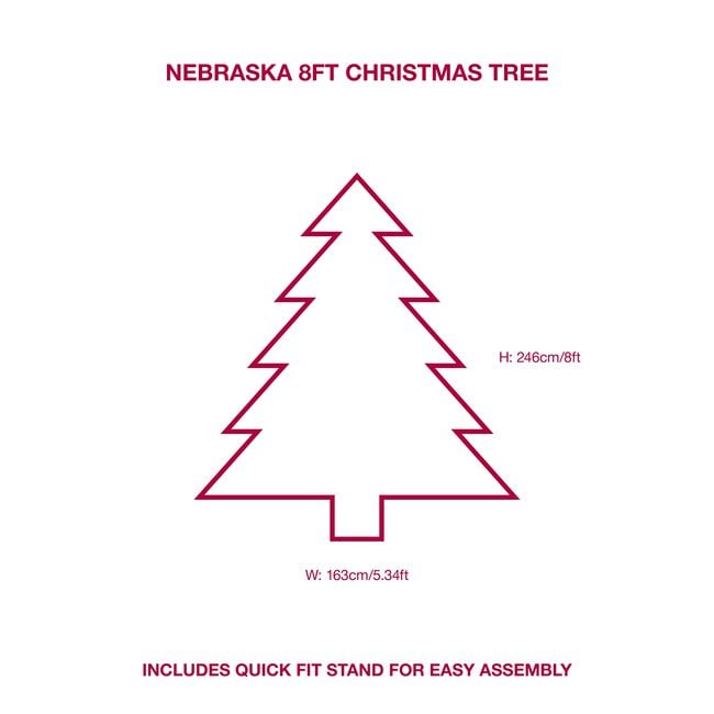 Nebraska 8ft Christmas Tree 