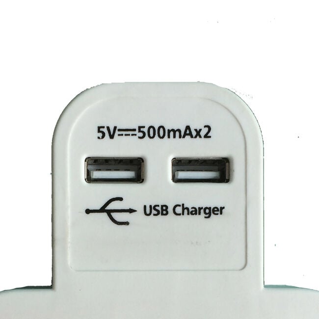 2 Way Multi Socket with Surge Protector & USB Port