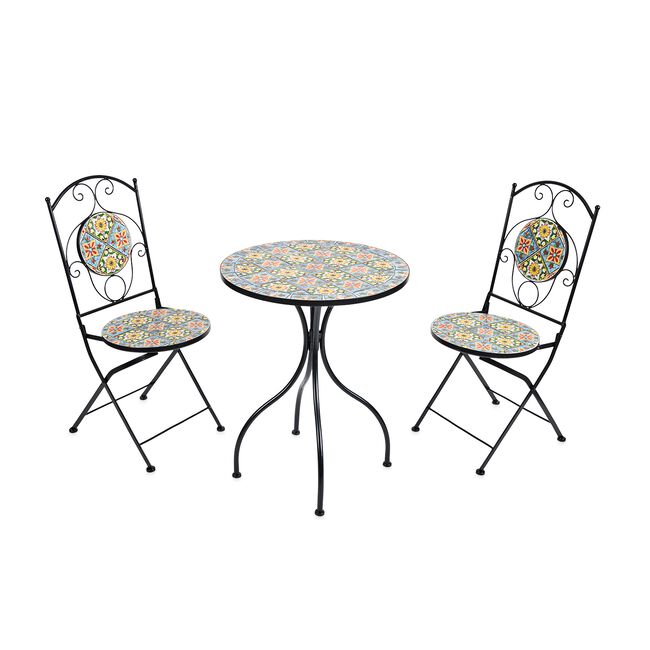 Pedra Mosaic 3 Piece Bistro Set