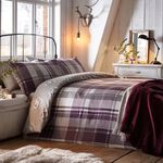 SINGLE DUVET COVER Dreams & Drapes Colville Check Plum