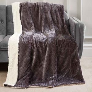 Nicole Day Waffle Sherpa Throw 130x170cm - Grey