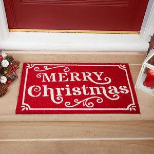 Merry Christmas Scroll Door Mat 40x70cm