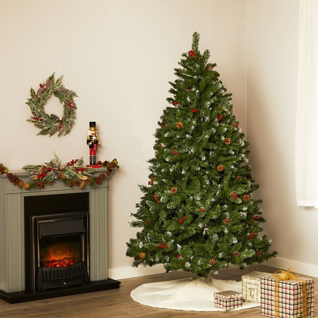Deluxe 7ft Pine Cone & Berry Christmas Tree